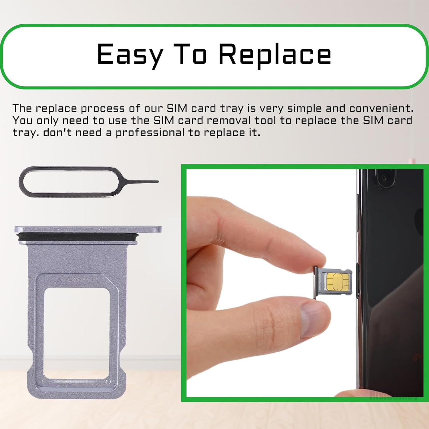 for iPhone 11 Purple Single SIM Card Tray Slot Replacement | Single SIM Card Tray Holder Adapter with Waterproof Rubber Ring SIM Ejector for iPhone11A2111 A2221 A2223