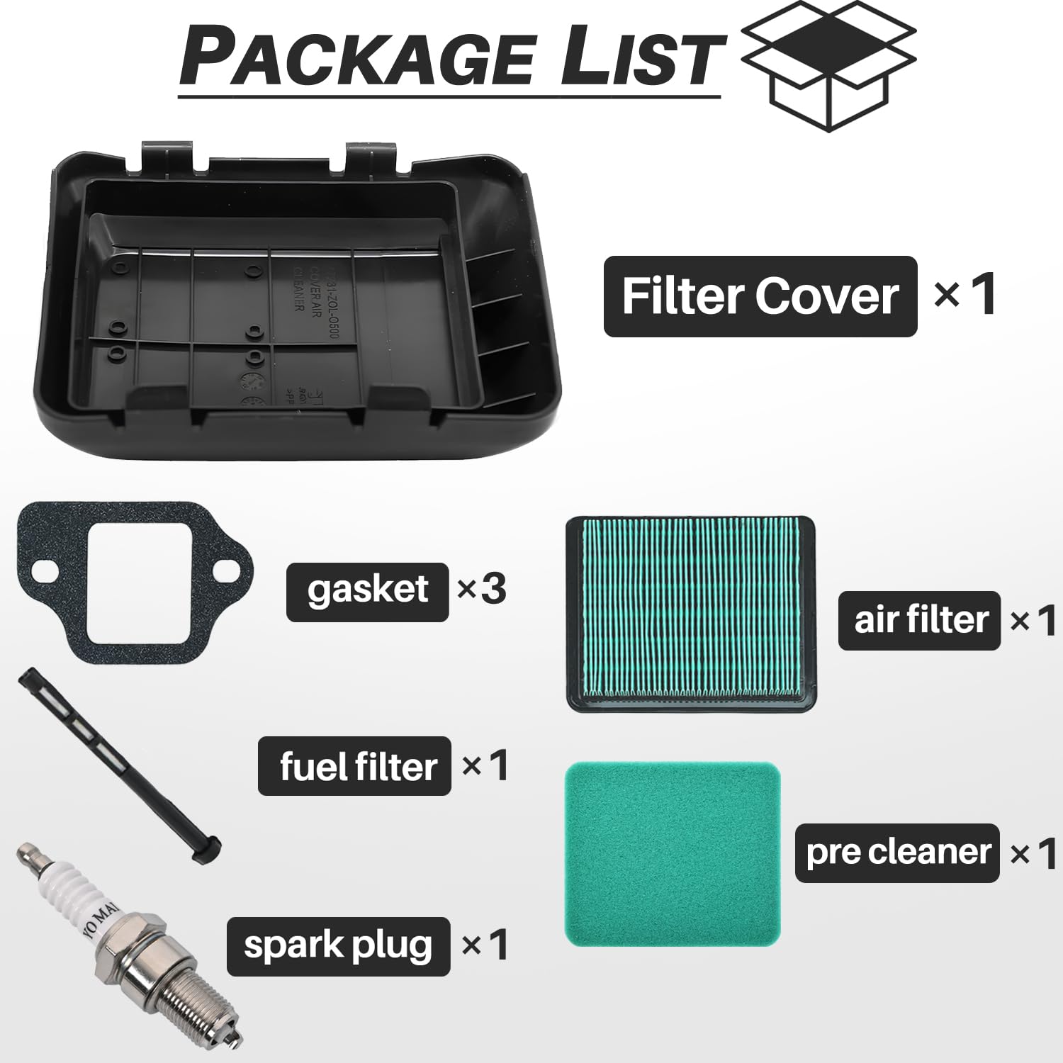 AUMEL Kit Manutenzione Filtro Aria E Candela Per Motori Honda GCV135, GCV160, GCV190, GX100