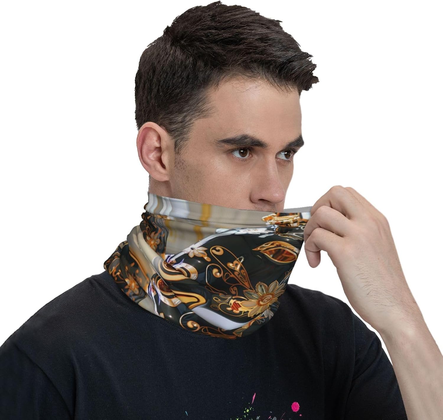 Porcelain Horse Dual-Sided Sweat Band Head Scarf for Men Women, Seamless Workout Head Wrap, Breathable Quick-Dry for Fitness Travel
