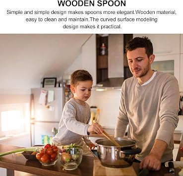 Wooden Cooking Spoon with Long Handle, Heart-Shaped Ladle for Soup and Porridge, Heat Resistant and Easy to Maintain Kitchen Utensil, for Restaurant and Hotel Use