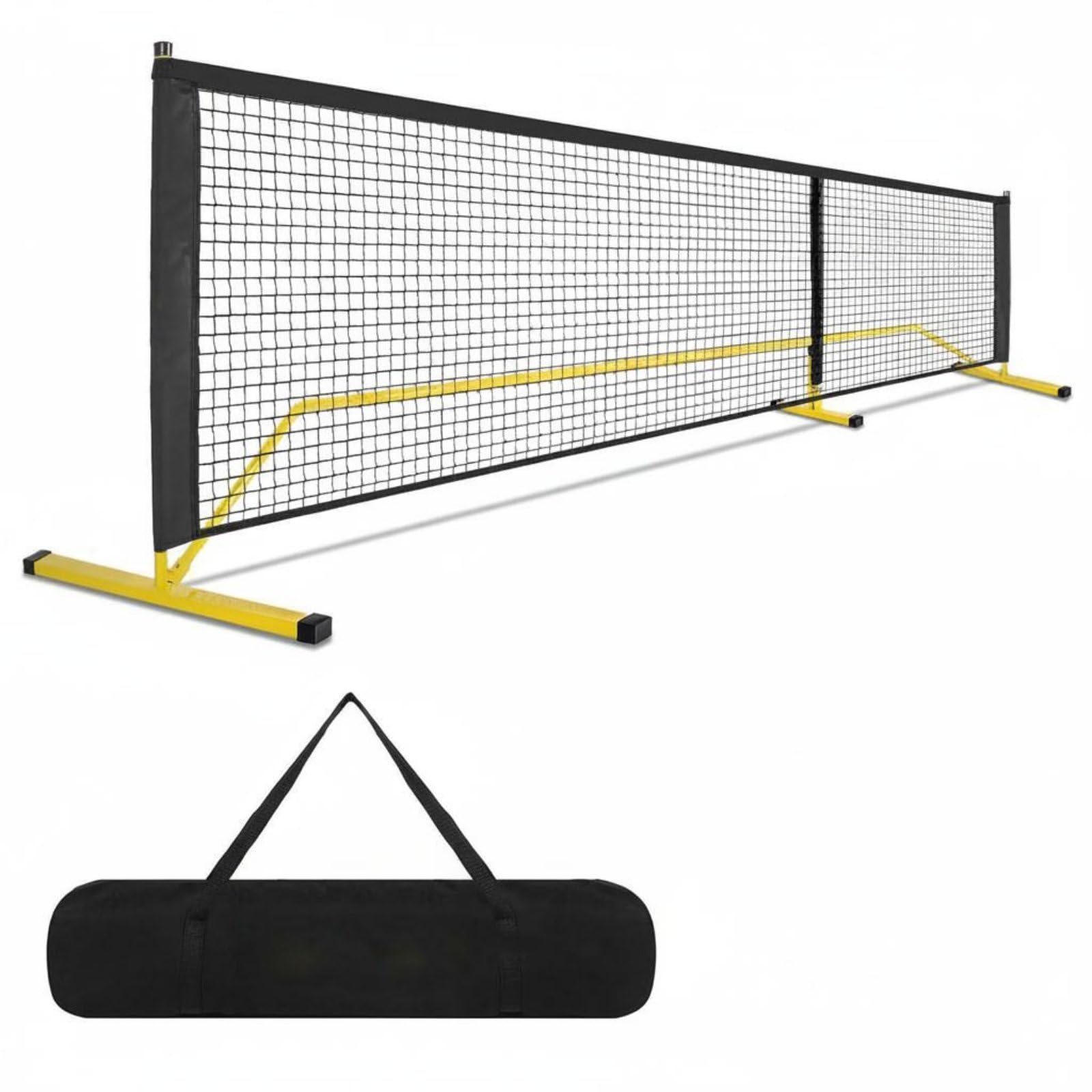 Rete da Pickleball con Ruote Resistente Attrezzatura Sportiva Stabile per Gara
