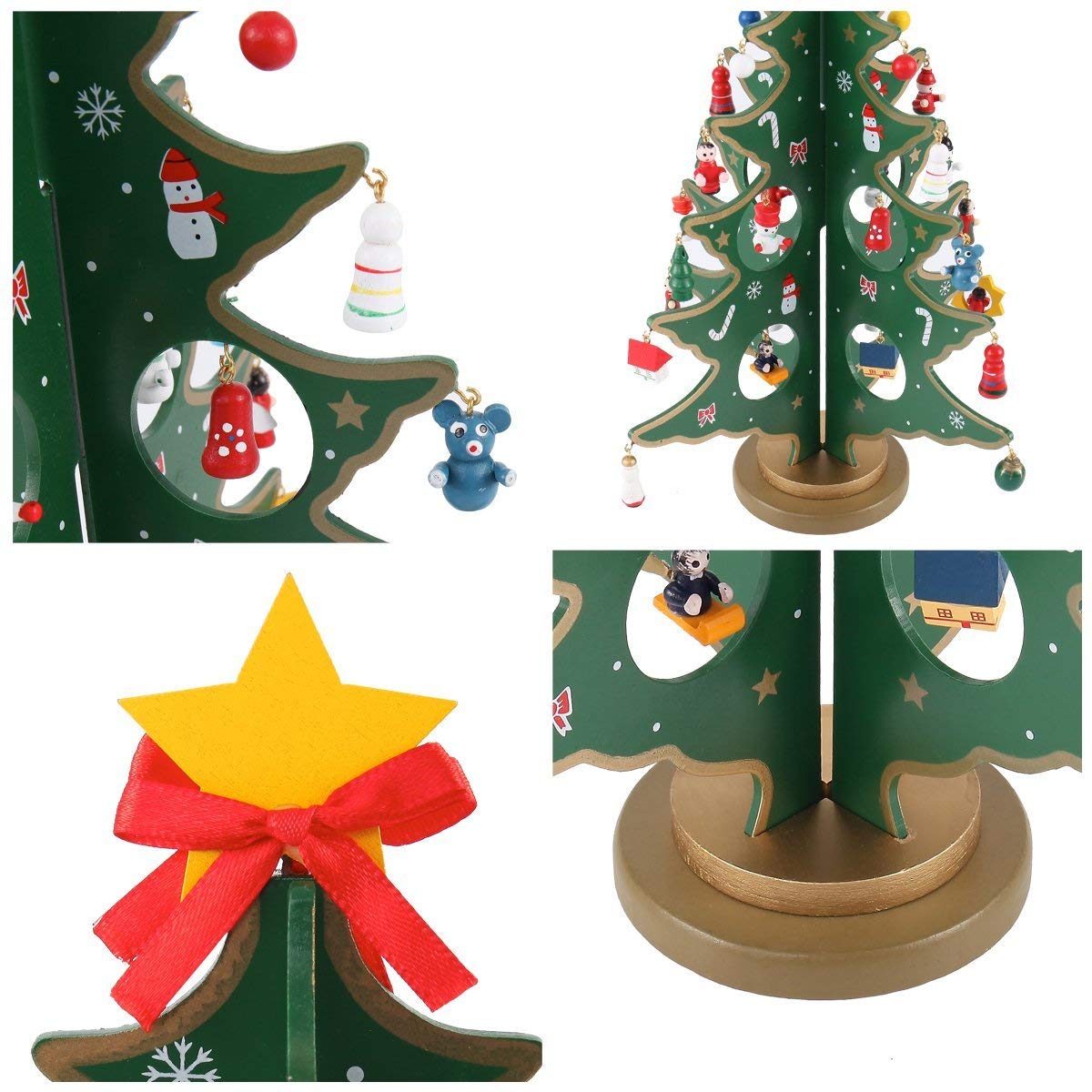 Amazon.co.jp: 12インチ 面白い デスクトップ 木製 クリスマスツリー