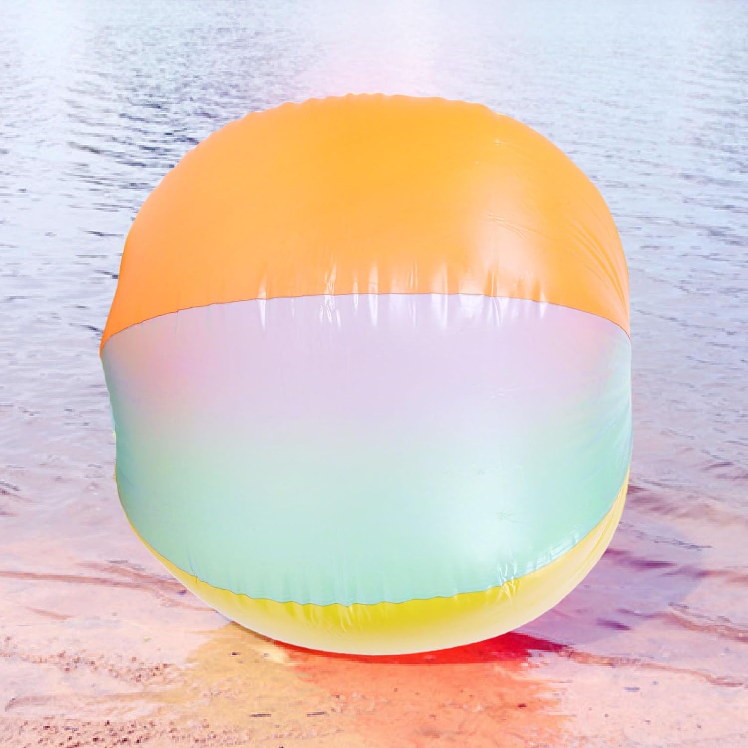 Beach Balls Inflatable, 31.5 Inch Extra Large Rainbow Color Pool Toys Pool Balls for Swimming, Beach Toys Inflatable Ball for Lawn Parties and Water Games