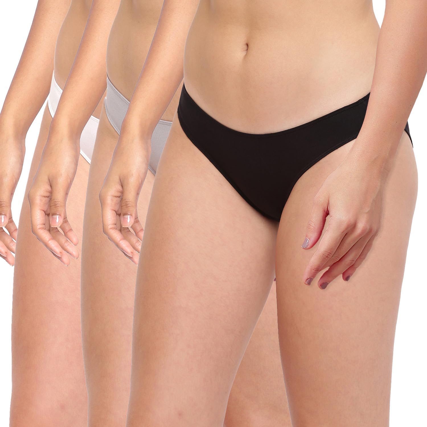 la intimo BASIICS Grace Well Antimicrobial Bikini Brief Panty for Women (Pack of 3)-picture-35