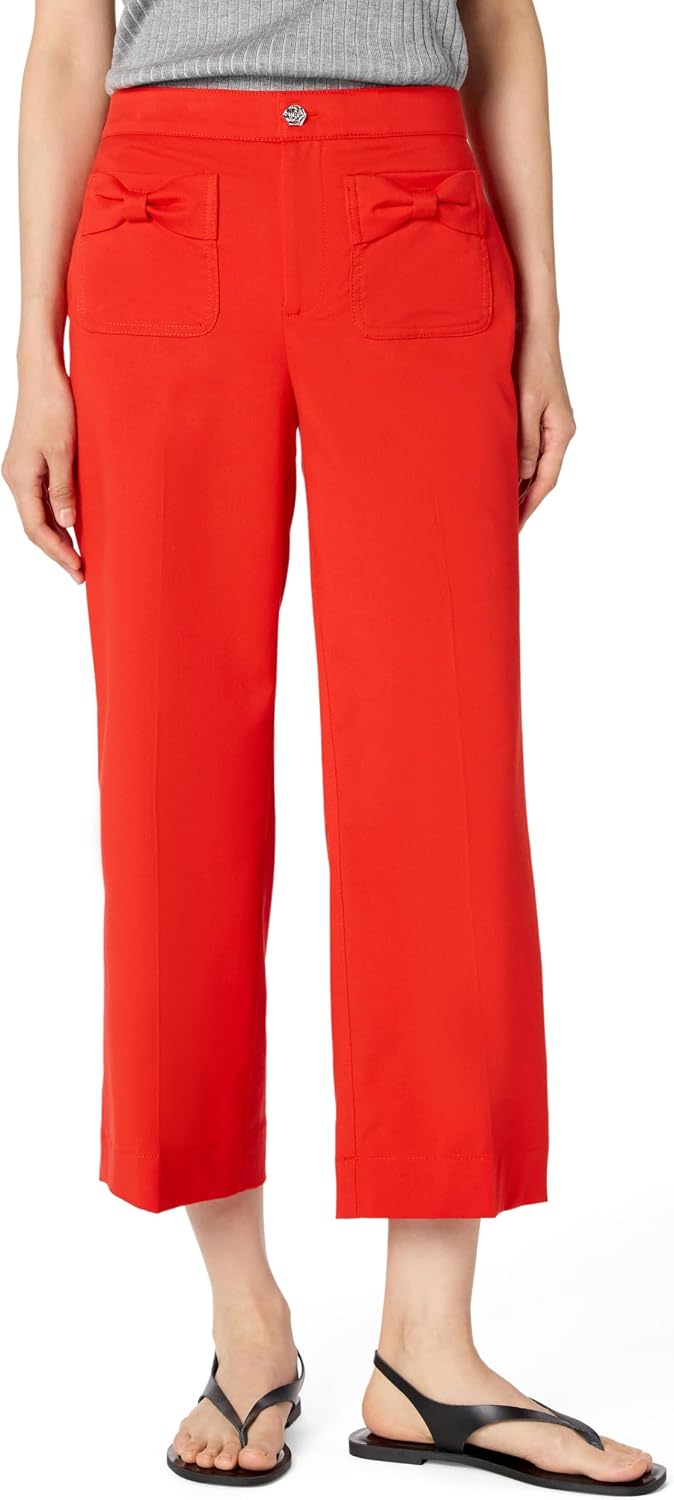 Karl Lagerfeld Women's Bow Pant Bright Red Pants
