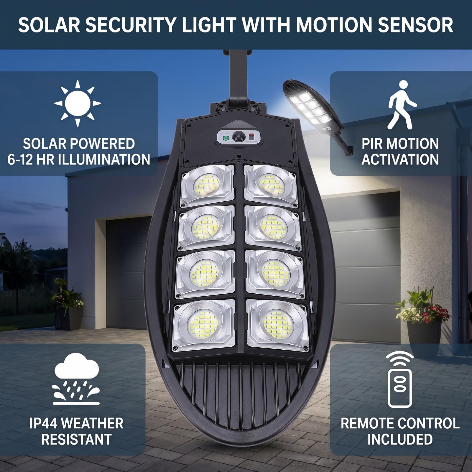 Sxhlseller Solar Bewegungssensor Licht Fernbedienung Wandlampe für
