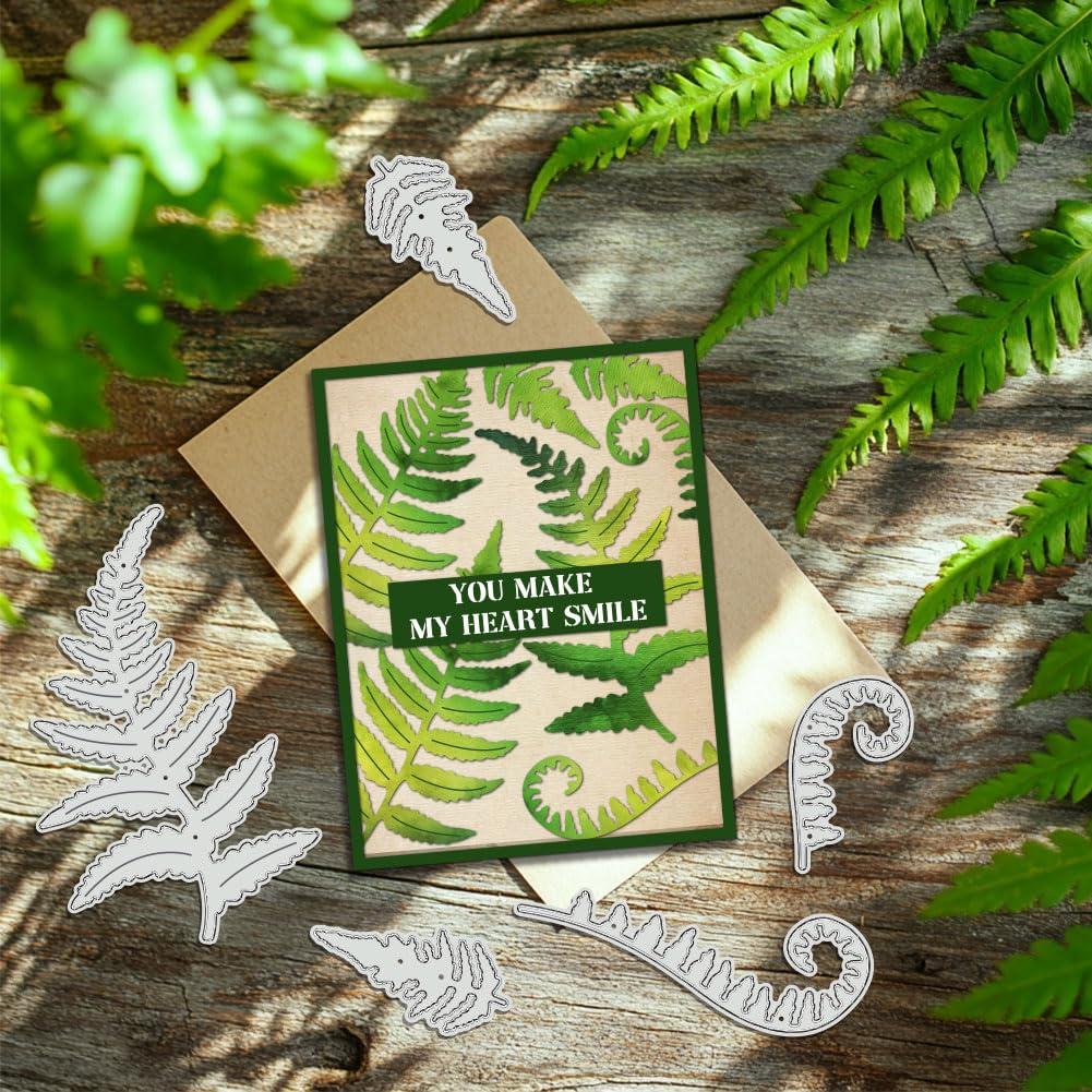 BENECREAT Stanzformen Farnblätter, Aus Kohlenstoffstahl, Für Kartenherstellung, Scrapbooking & DIY-Projekte