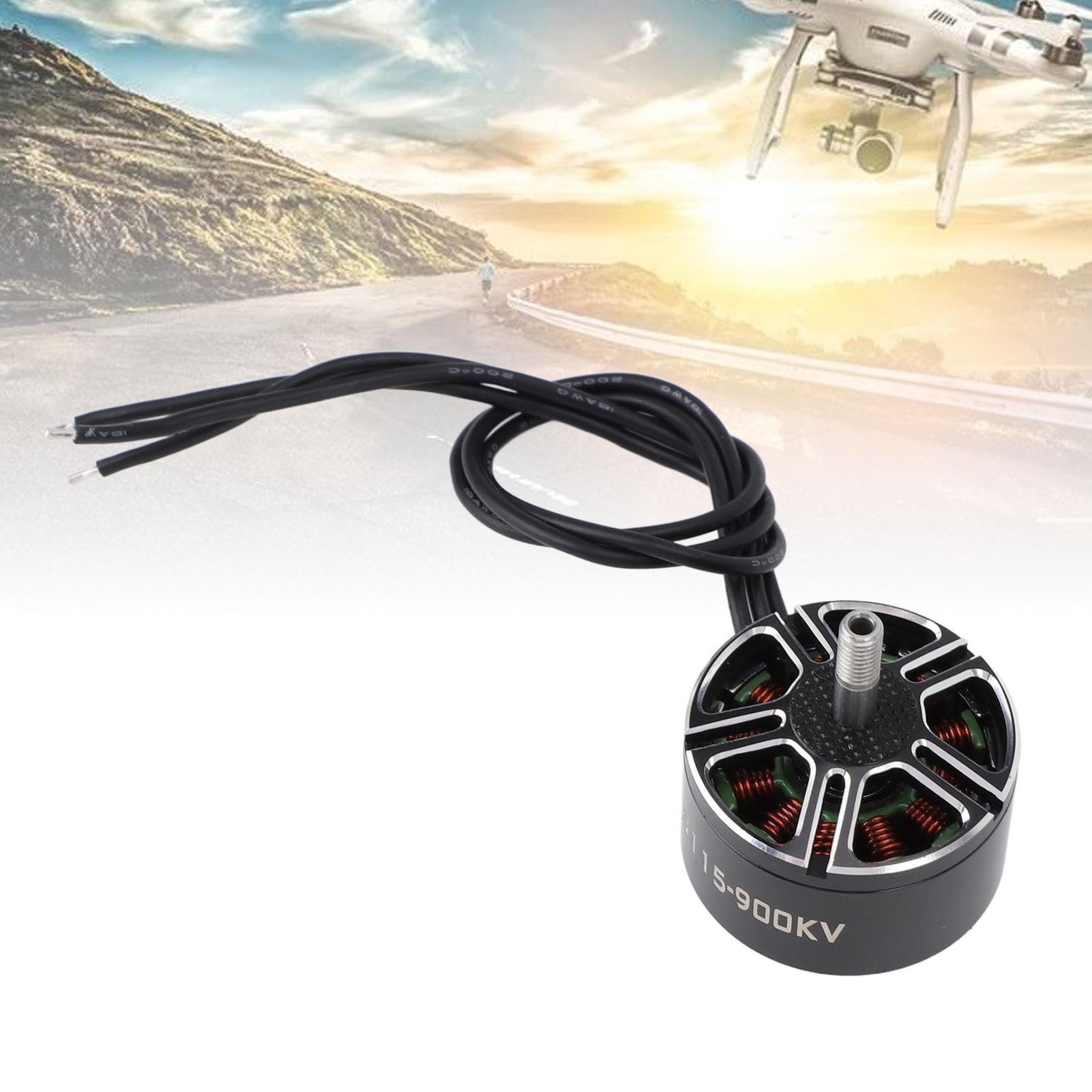 lyrlody 3115 900KV Bürstenloser Motor, Metall-RC-Motor für Schnell Reagierende Drohnen, Hocheffizienter Ferngesteuerter Rennmotor für 9 10 11 Zoll -Drohnen