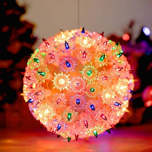 Brightown Decoraciones Navideñas para Exteriores - Esfera de Luz Estelar, Bombillas Reemplazables con Enchufe Adicional, Esferas Luminosas para