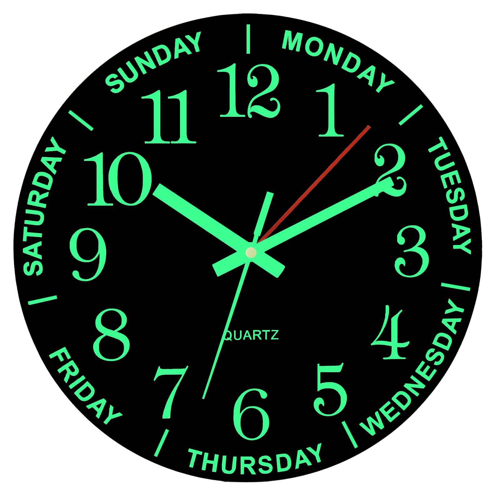 Horloge murale lumineuse 30,5 cm alimentée par piles pour cuisine
