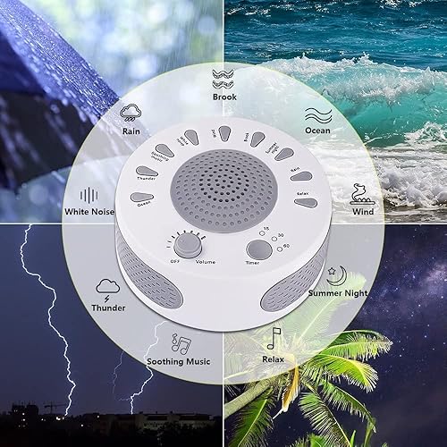 Miniatura 2 de Máquina de ruido blanco para ayudar a dormir máquina de relajación de sonido, máquina de sonido para terapia del sueño con 27 sonidos naturales