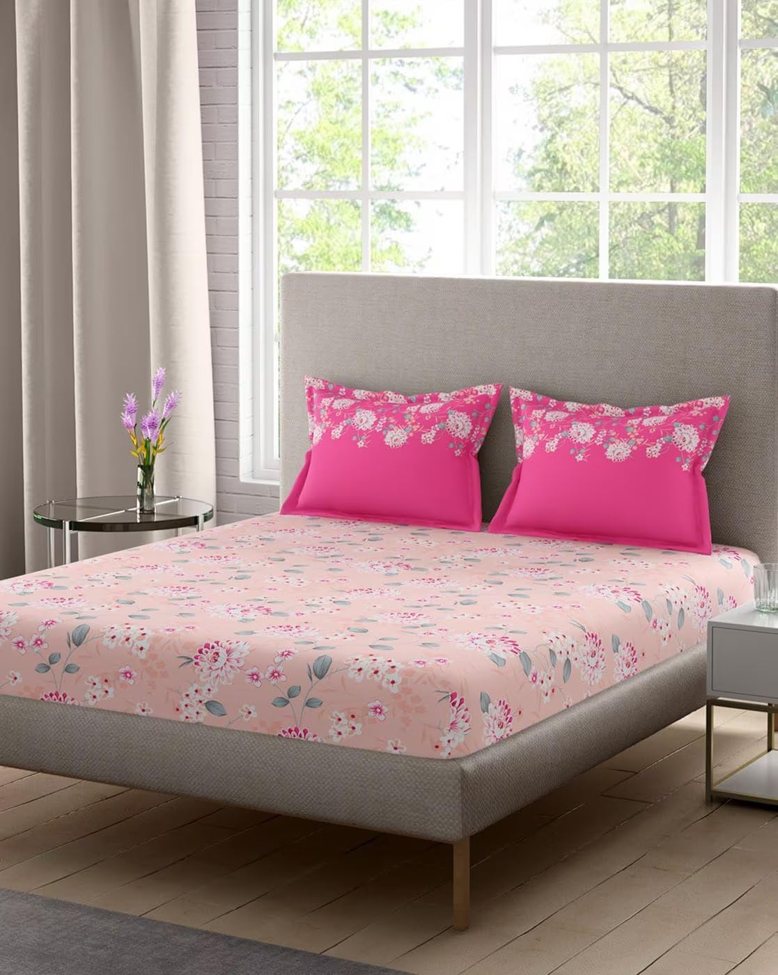 Portico New York Sparkle Printed Double Bedsheet with 2pc Pillow Cover(224x254CM) (B0D2J53C6X) Amazon Price History, Amazon Price Tracker