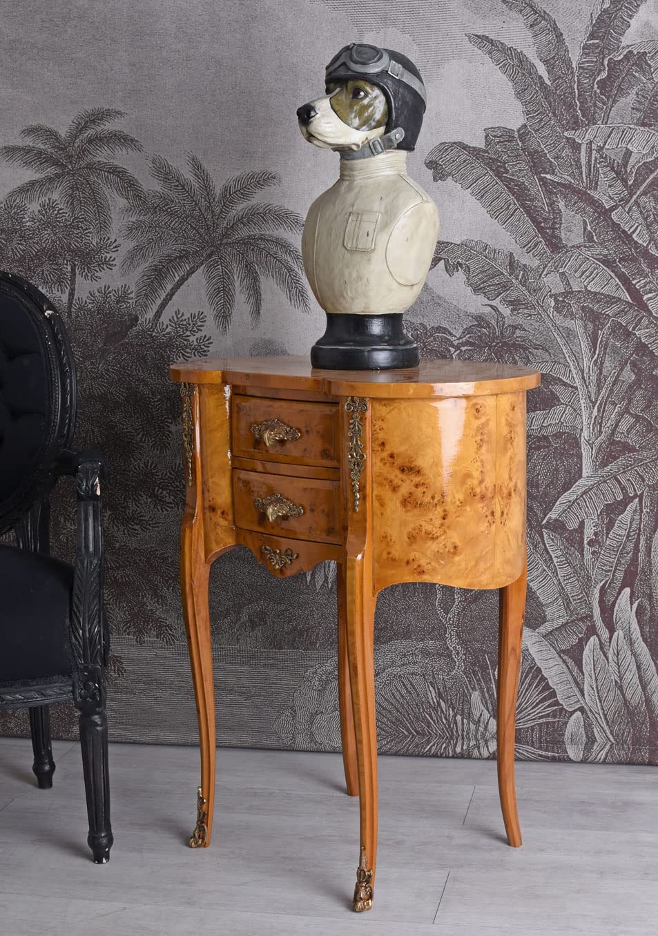 Beistelltisch Barock Kommode Antik Tisch Telefontisch Konsolentisch Schublade 66cm cat953 Palazzo Exklusiv