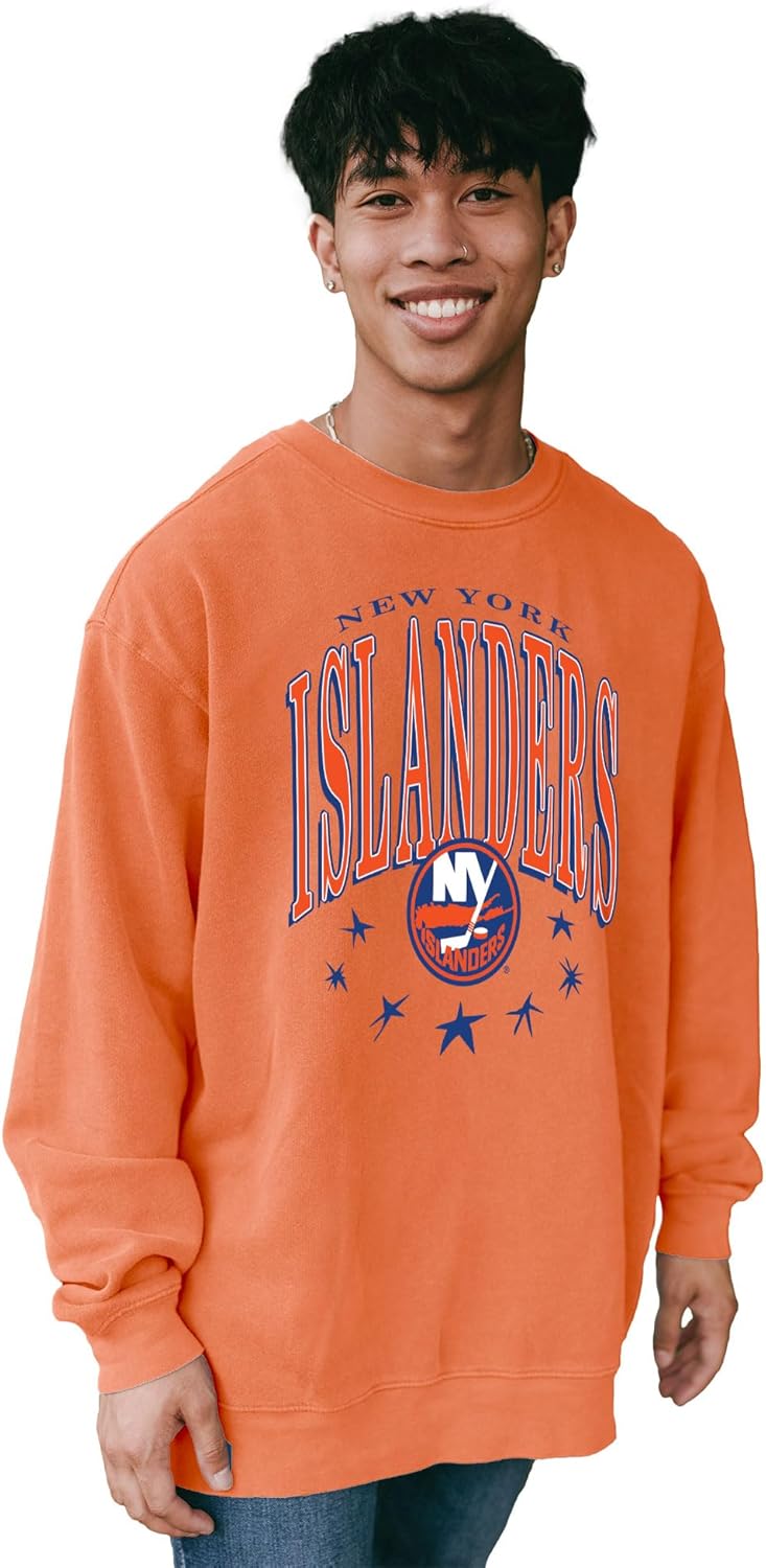 Blue 84 NHL Officially Licensed Crewneck Sweatshirt Ringspun Secondary Color Stars