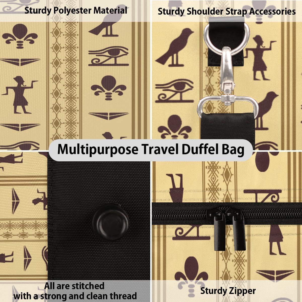 Vintage Abstract Man Flower Travel Duffel Bag for Women Men Large Capacity Overnight Weekender Bags for Lightweight Waterproof Sport Gym Bag for Workout Yoga Swim