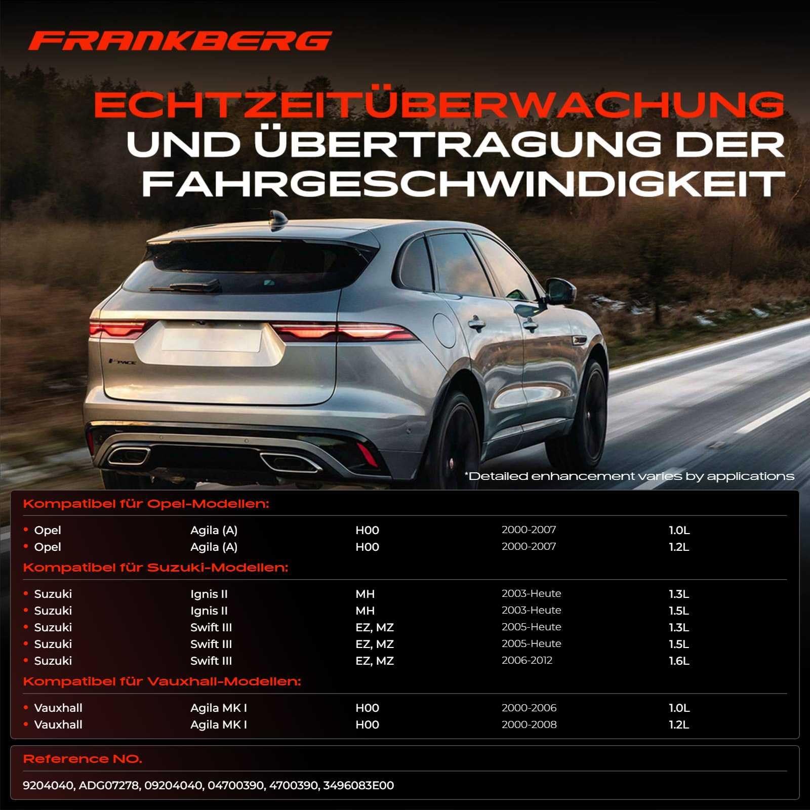 Capteur De Vitesse Frankberg - Compatible Agila, Ignis, Swift, Wagon R+ 1.0L-1.6L 2000-2019 - 3 Pôles Transmission Auto