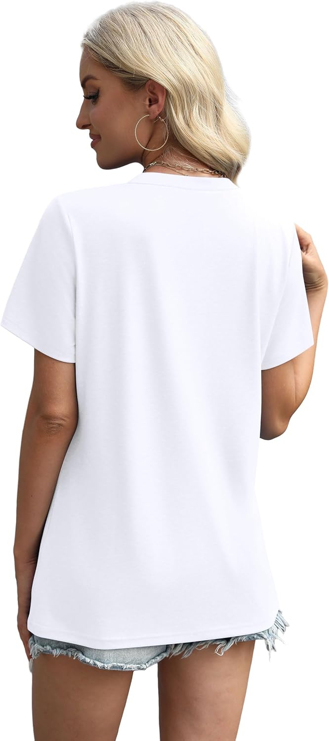 XIEERDUO Womens Summer Tops 2026 Pleated Round Neck Short Sleeve Shirts Business Casual - Image 5