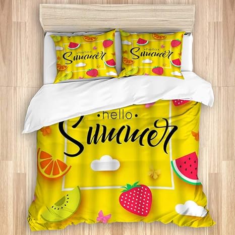 Kenadvi Parure De Lit 3 Pieces Avec Housse De Couette Et 2 Taies D Oreiller Motif