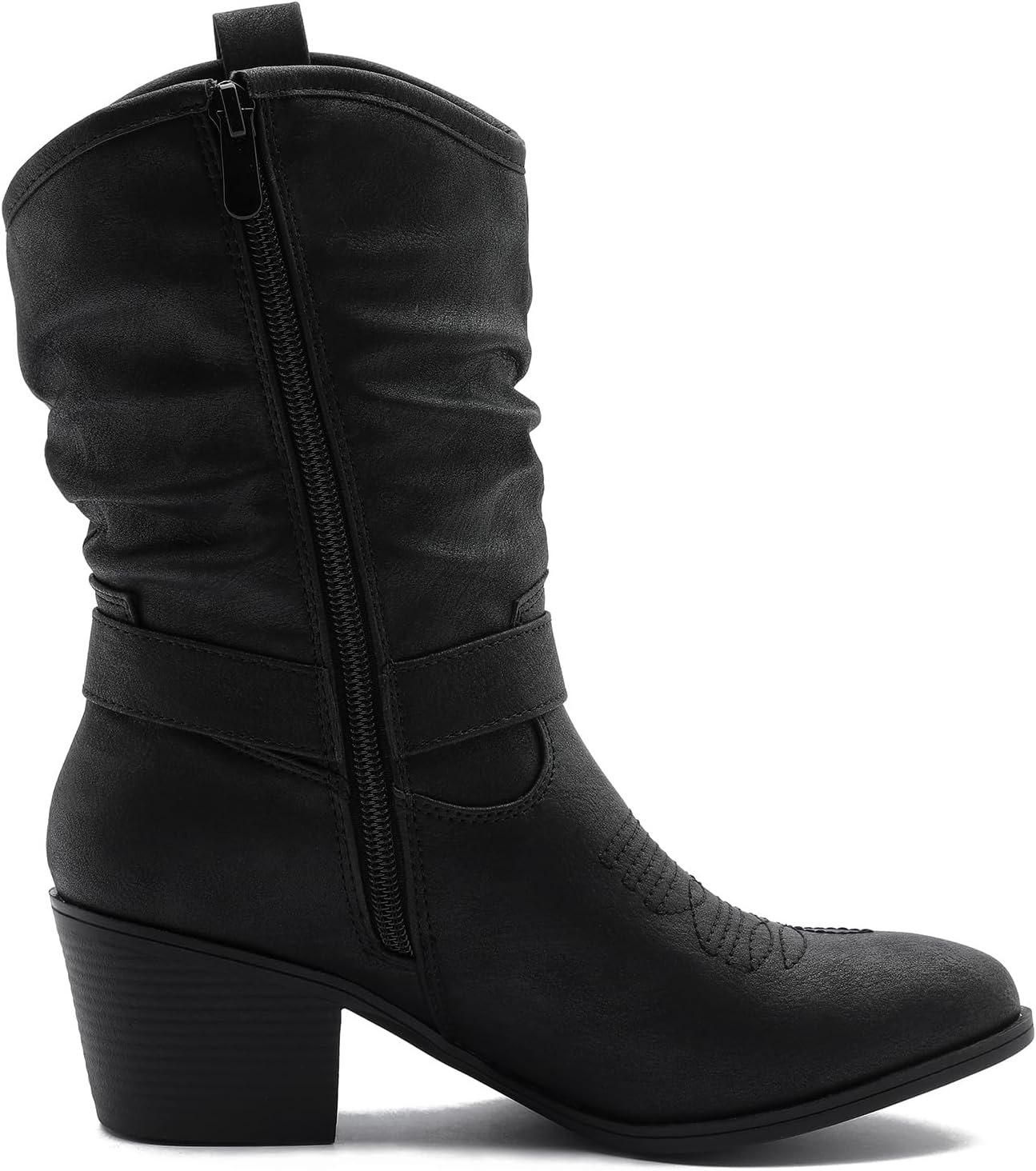 GLOBALWIN Women's Mid Calf The Western Cowgirl Boots Fashion Cowboy Boots For Women Chunky Low Heel - Image 2