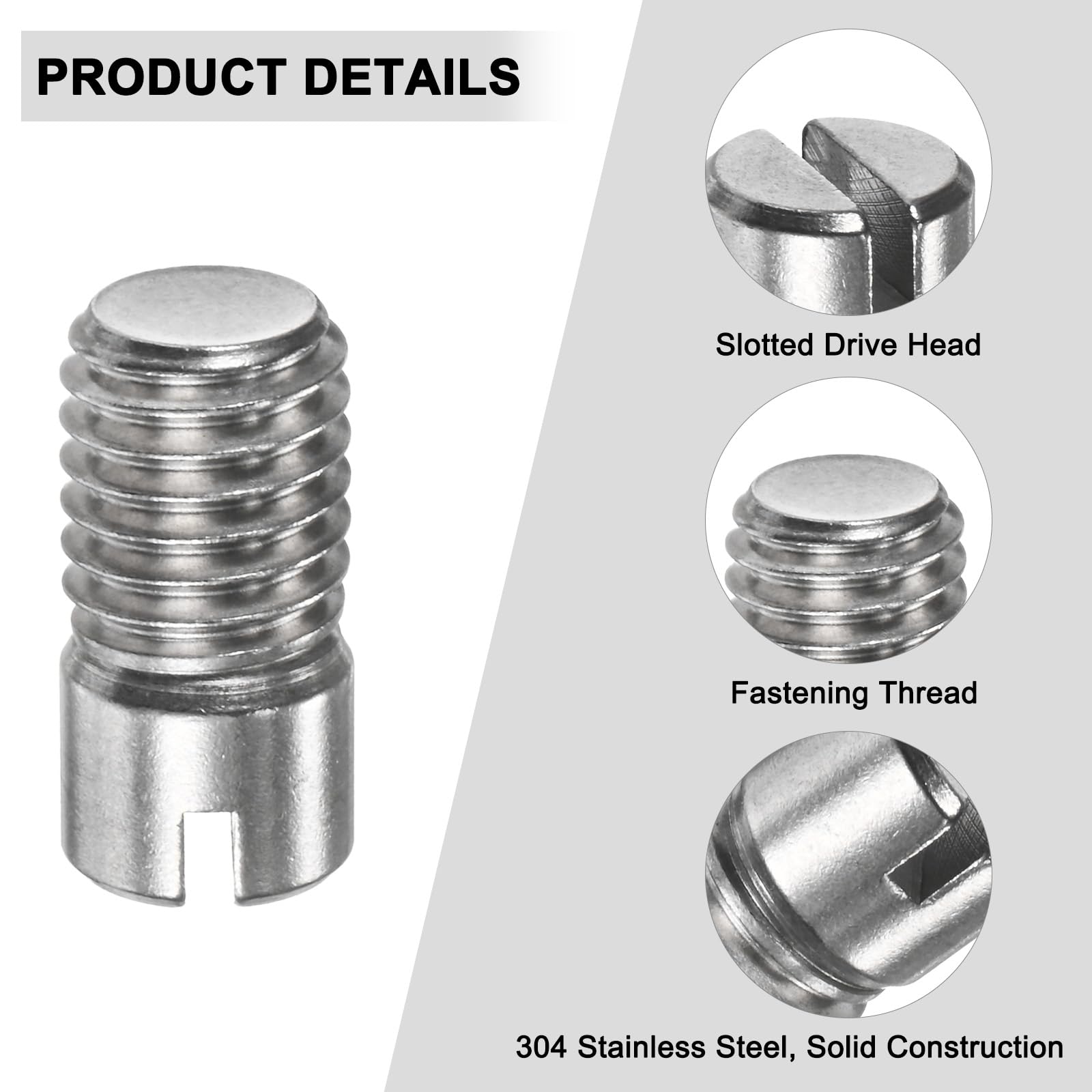 M METERXITY 10-Pack M10 x 20mm Slotted Cylindrical Pin Dowel - Image 2