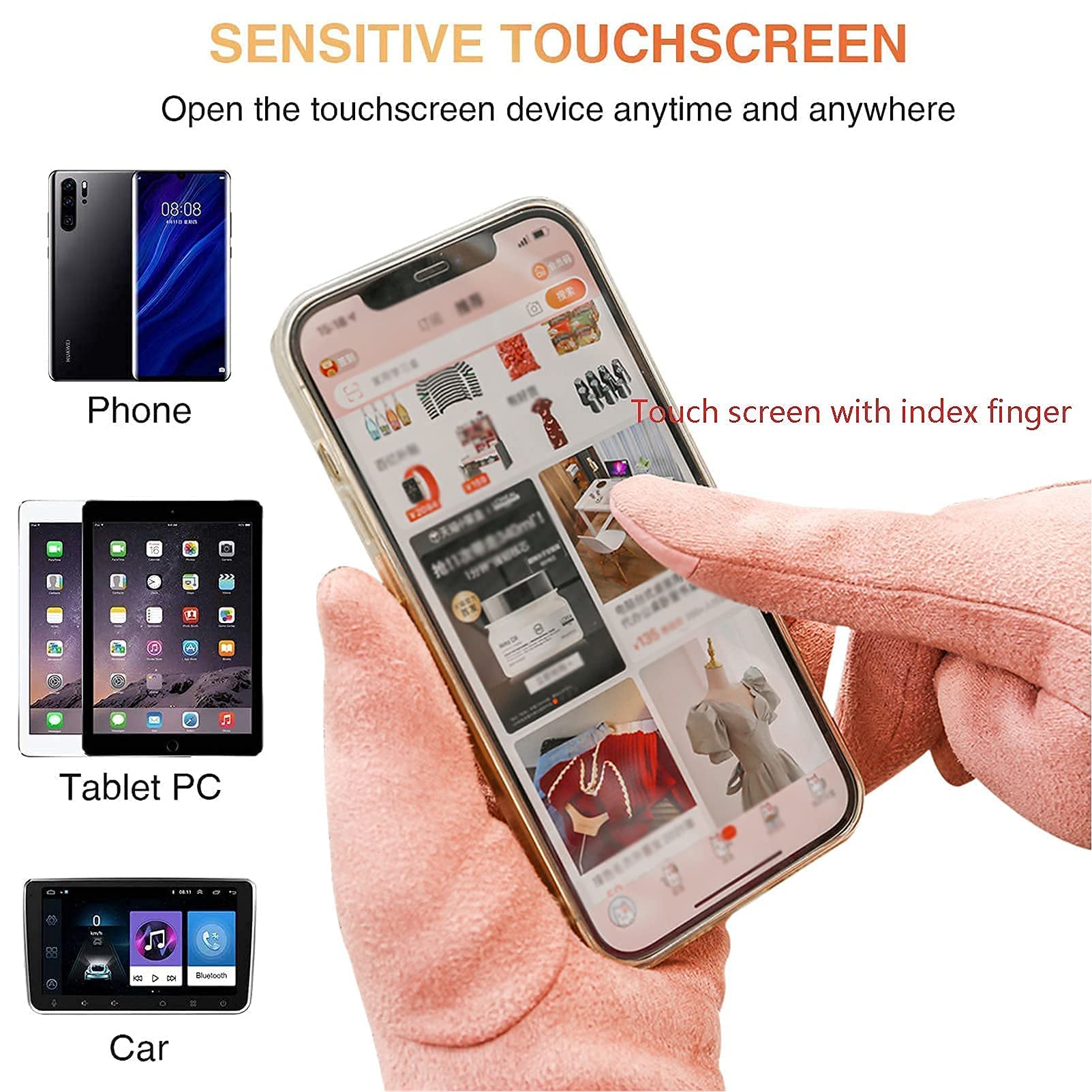 Guantes térmicos Recargables USB, Guantes de esquí eléctricos con 3 Niveles de Calentamiento Guantes de Pantalla táctil para Mujer Guantes térmicos de Invierno Calentadores de Mano