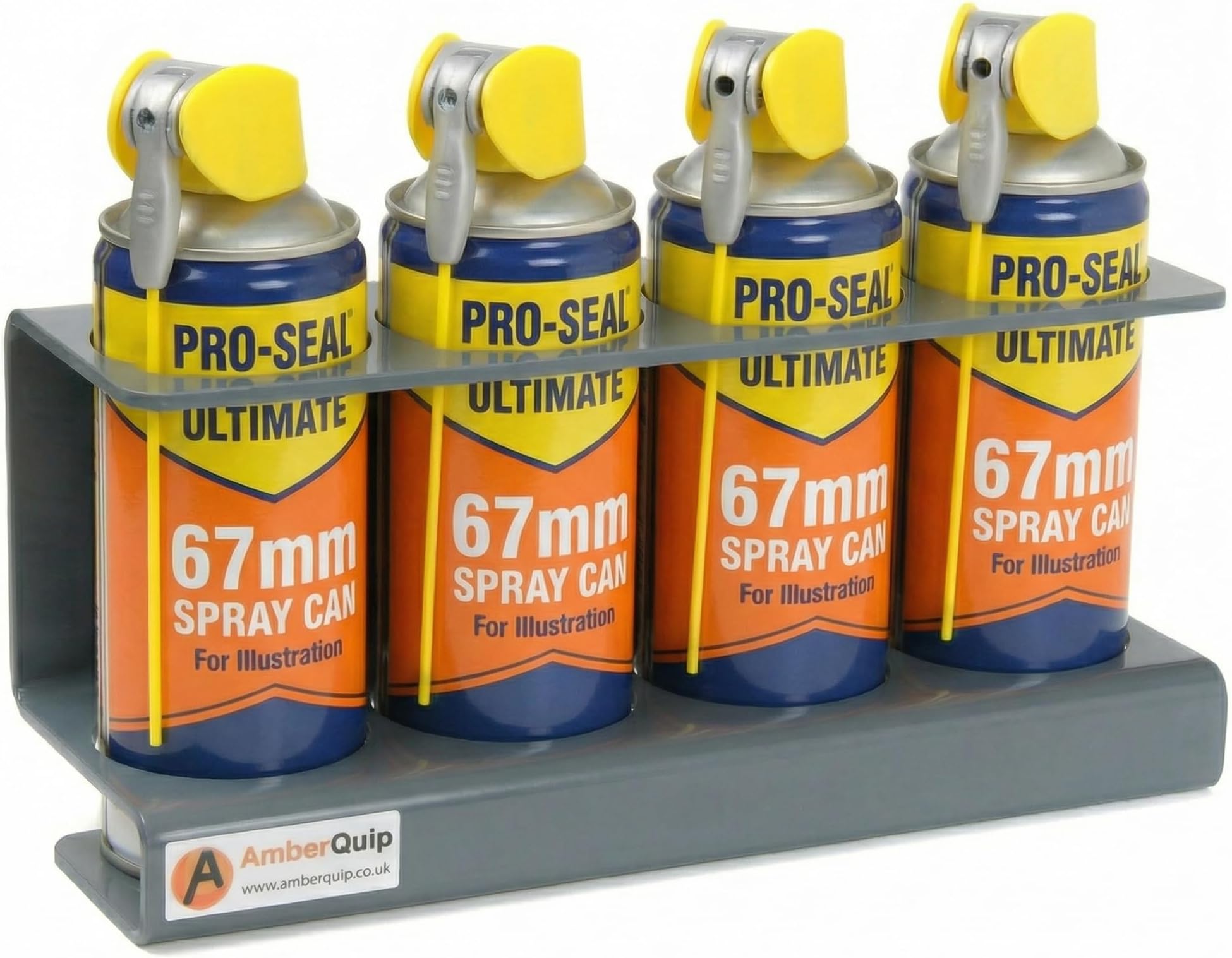 Aerosol Spray Can Holder. Storage Rack Organiser for Van, Workshop & Garage. 100% RUSTPROOF. Ideal Van Racking or Door Mount. Dark Grey PVC.