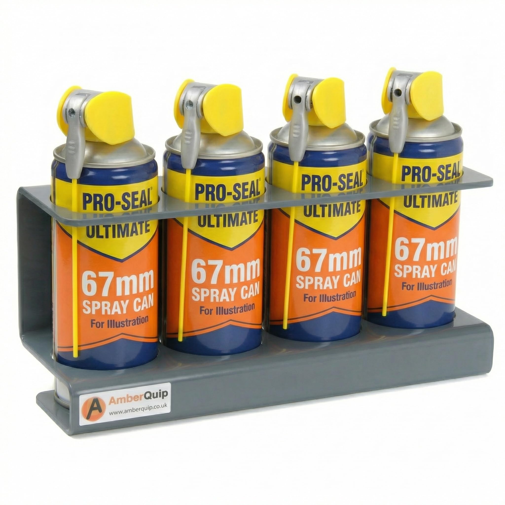 Aerosol Spray Can Holder. Storage Rack Organiser for Van, Workshop & Garage. 100% RUSTPROOF. Ideal Van Racking or Door Mount. Dark Grey PVC.