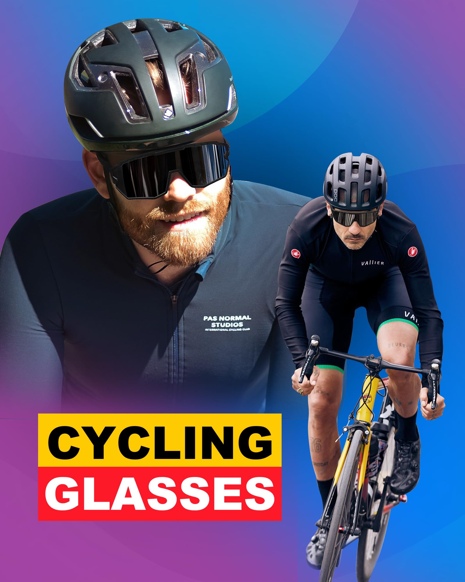 Occhiali Ciclismo Uomo Polarizzati - Veloci Occhiali da Sole per UV400 Bici Mountain Bike Moto Sportivi Corsa