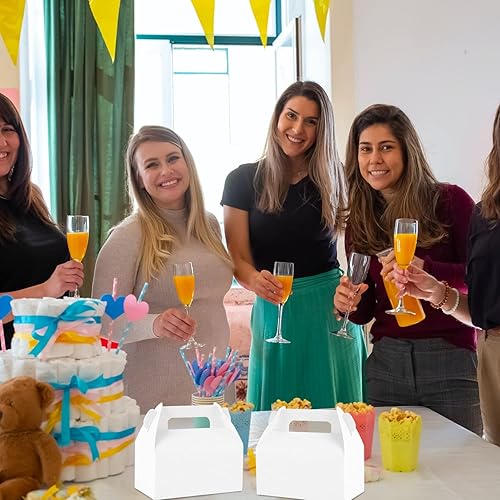 Vista 26 de Lainrrew 30 cajas de dulces a dos aguas, pequeñas cajas de regalos de fiesta de Navidad, caja de regalo de papel kraft para decoraciones de fiesta