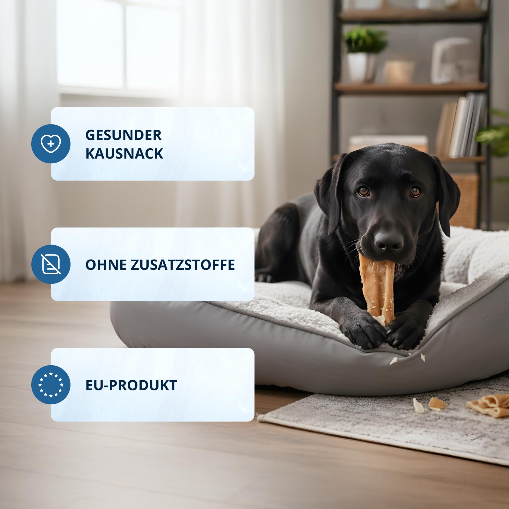 3 kg Pferdehaut für Hunde getrocknet - Hypoallergener Kausnack & Belohnung - Getrocknete Pferdekopfhaut Extra Hart - Idealer Kauartikel für Allergiker