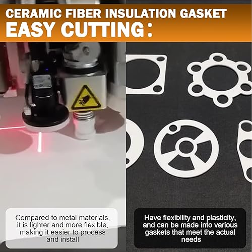 Miniatura 4 de Papel de junta de alta temperatura, material de junta de horno de fibra de cerámica, hoja de chimenea de aislamiento para estufa de pellets, estufa