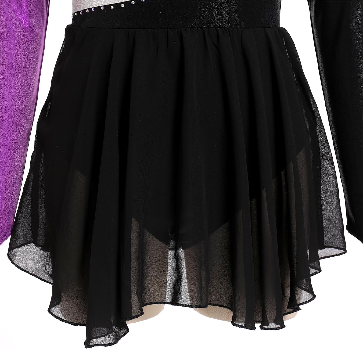 AFAVOM Figure Ice Skating Dress for Women's Long Sleeve Glitter Ballet Dance Dress Lyrical Gymnastics Competition Leotards