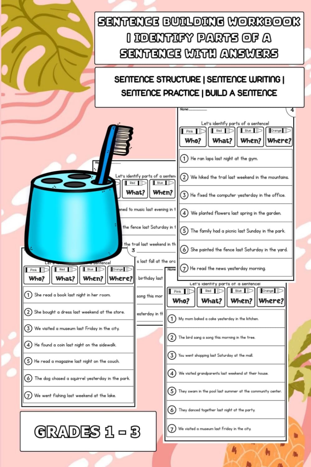 Sentence Building Workbook | Identify Parts of A Sentence | Sentence Structure | Sentence Writing | Sentence Practice | Build A Sentence