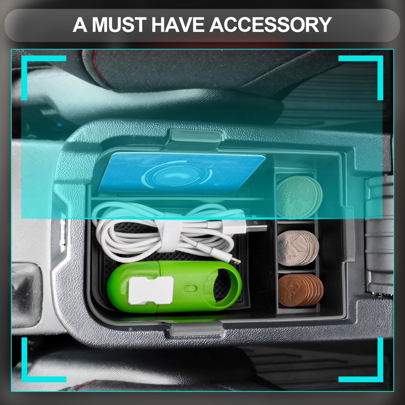 CDEFG Compatibile con Ford Puma/Fiesta MK8 ST 2017-2023 2024 Vano Portaoggetti da Bracciolo Scatola di Controllo Centrale Scatola di Organizer per AutoPuma Fiesta MK8 Accessori