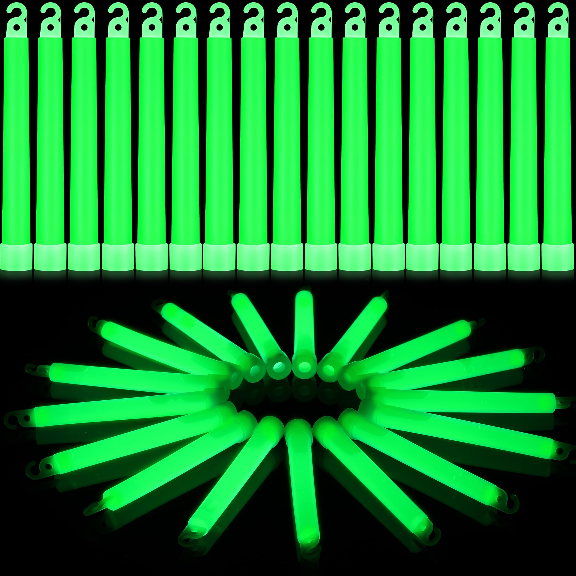 Sotiff 200 Pcs Bright 6 Inch Large Glow Sticks Bulk Emergency Glow in The Dark Sticks with 12 Hour Duration for Camping Hiking Outdoor Parties Activities Survival Storms (Green)