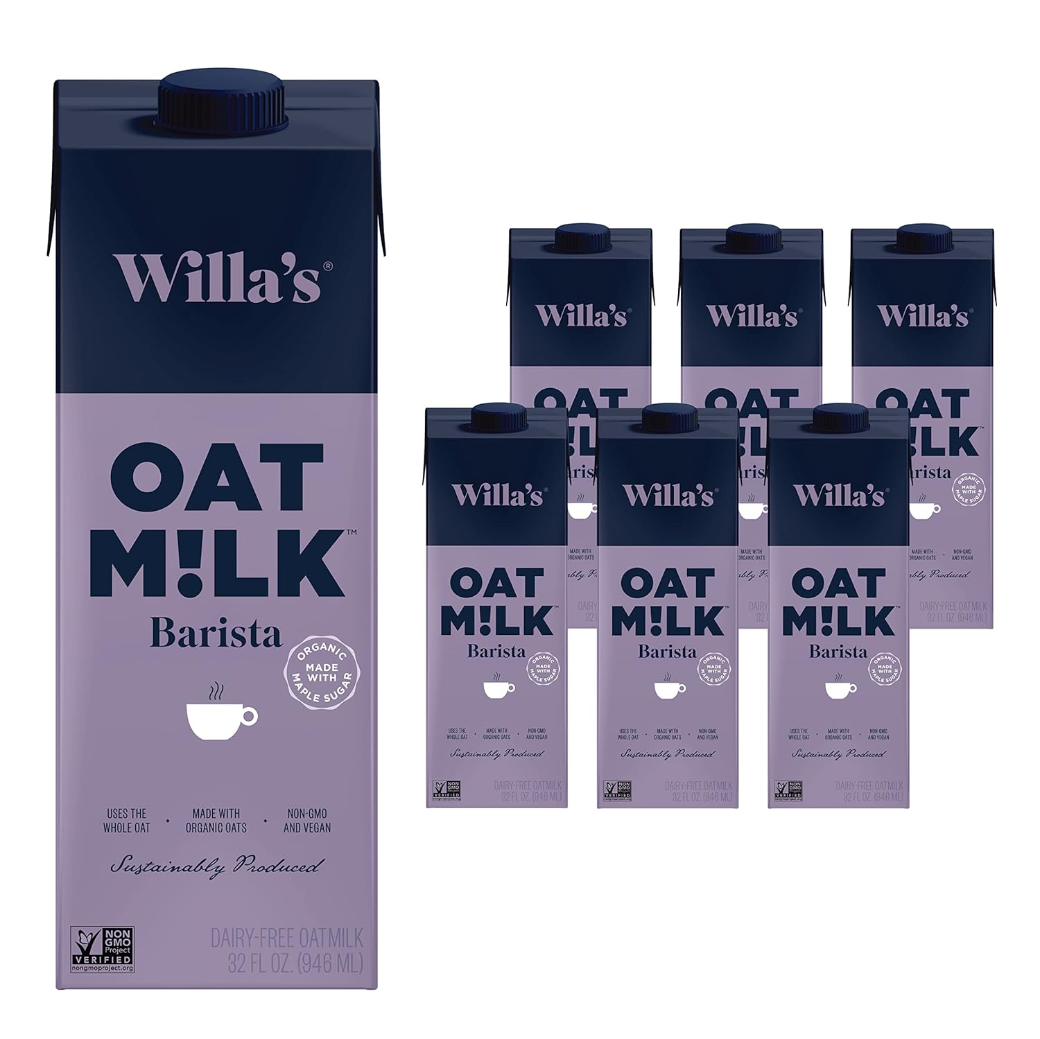Amazon.com: Willa's Organic Barista Oat Milk, 32 oz, 6 pack - Foams and ...