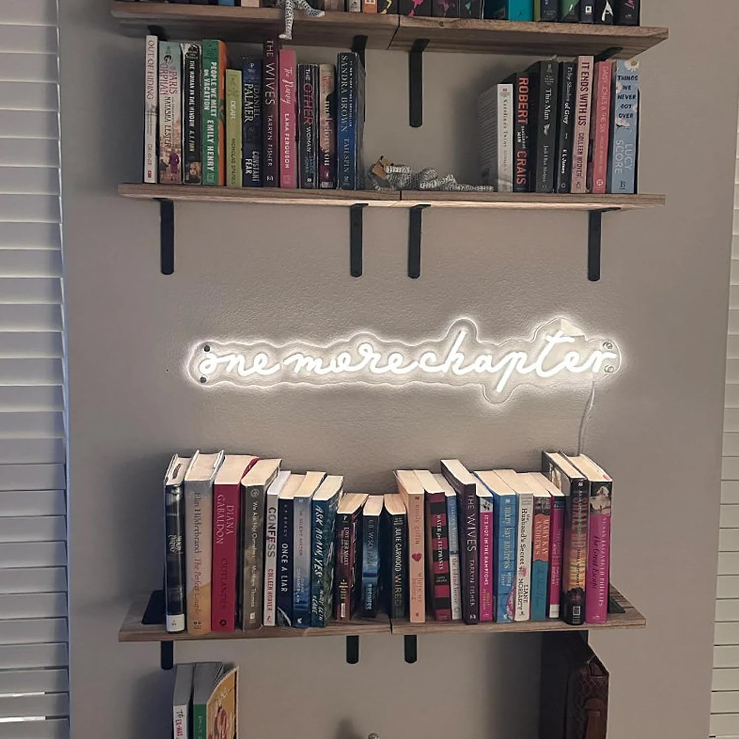 One More Chapter Neon Sign Dimmable LED Library Neon Light Sign Wall Art Decor for Home Bedroom Library Coffee Book Lover Gift Size: 30inch