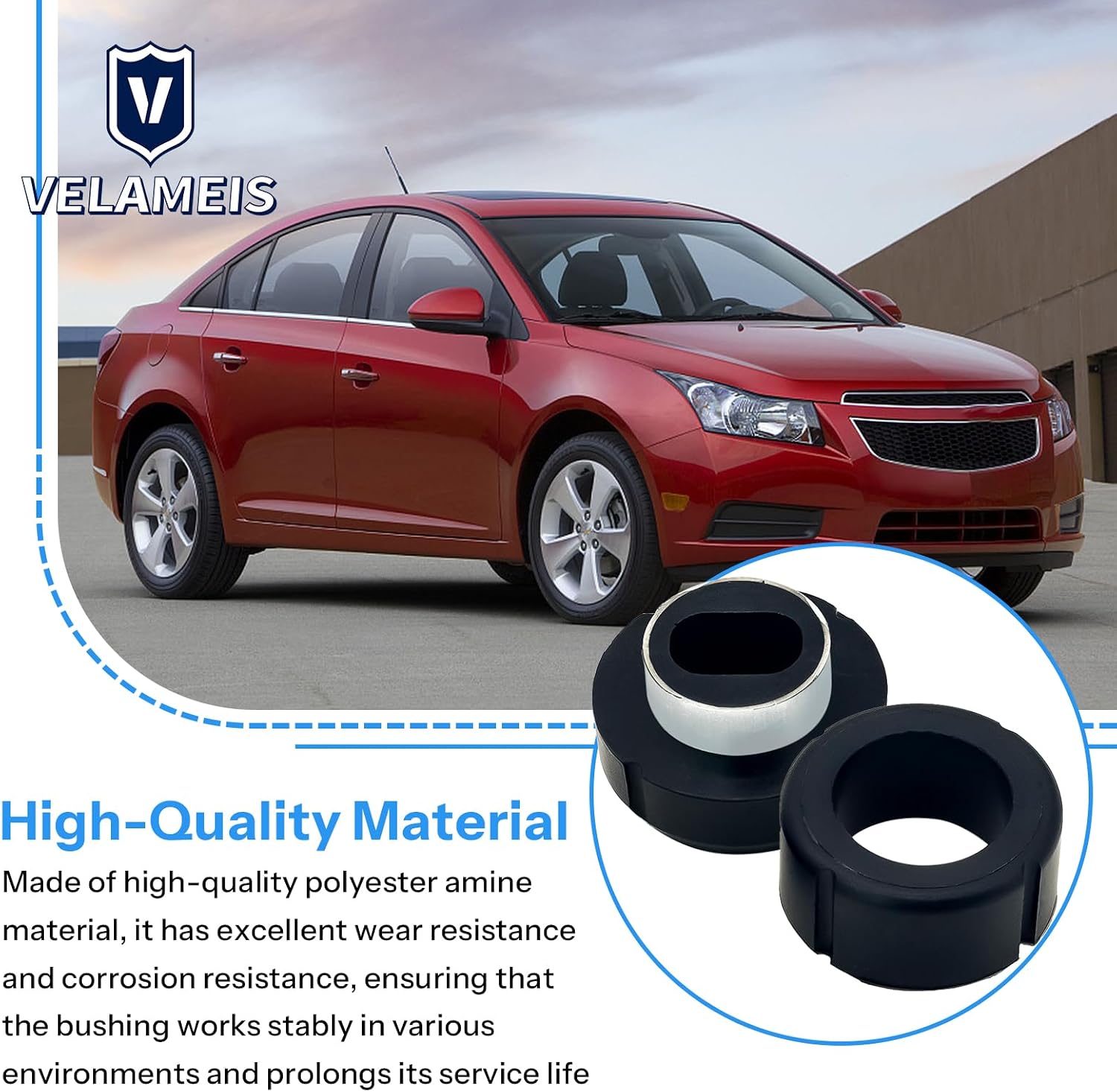 7-108-BL Replace Body and Cab Mount Bushing Kit For Chevy C10/C20 1981 1982 1983 1984 1985 1986 2/4wd For Chevy K10/K20/K30 1981 82 83 84 85 1986 2/4wd Polyurethane Body Cab Mounts Black