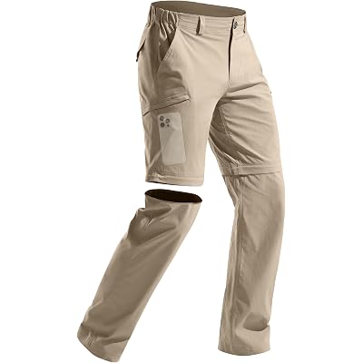 FREE SOLDIER Men's Outdoor Convertible Hiking Pants with Belt Lightweight Quick Dry Tactical Cargo Pants Nylon Spandex