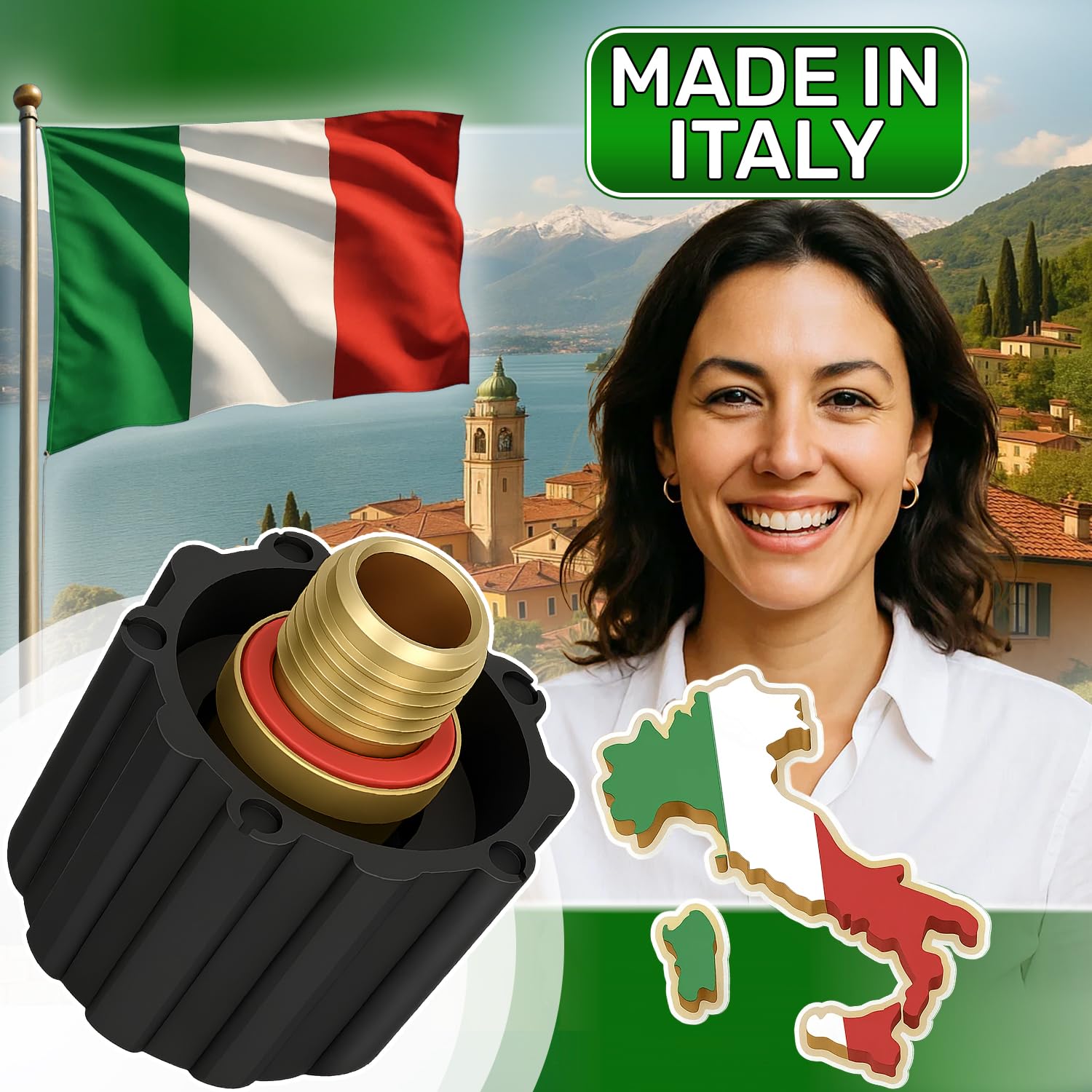 Bouchon avec Filetage Mâle 3/8" et Pression de Travail 4,5 Bar pour Polti | Complète avec Joint - Garantie de 5 Ans - MADE IN ITALY - ONIX TECH