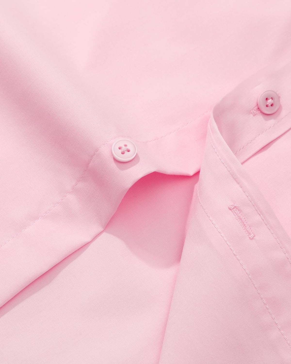 Alimens & Gentle Men's Dress Shirt Regular Fit Stretch Stain Shield Long Sleeve Solid Business Wedding Button Down Shirts - Image 5