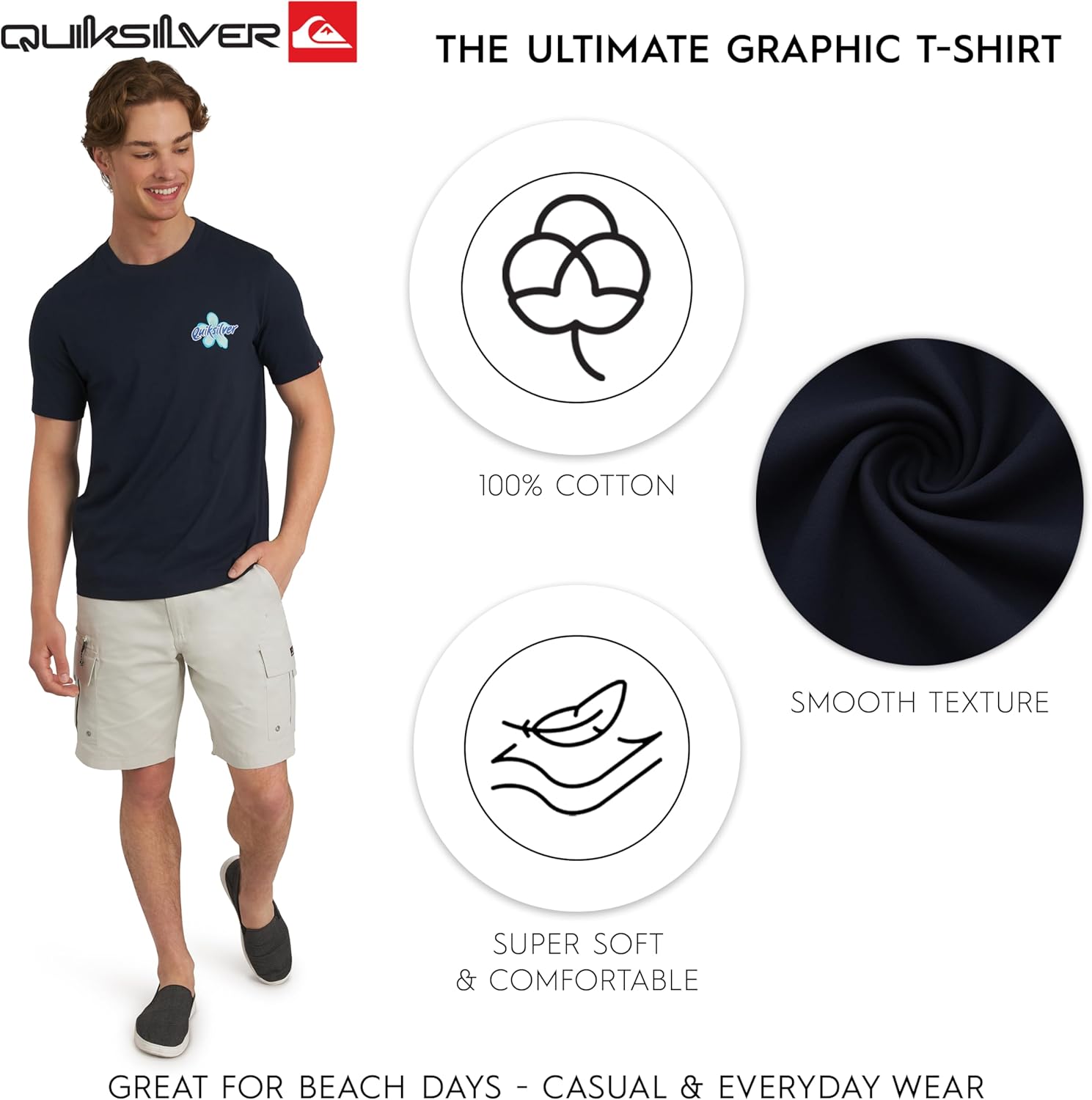 Quiksilver Men's Soft Cotton Premium Tee Short Sleeve T-Shirt - Image 3