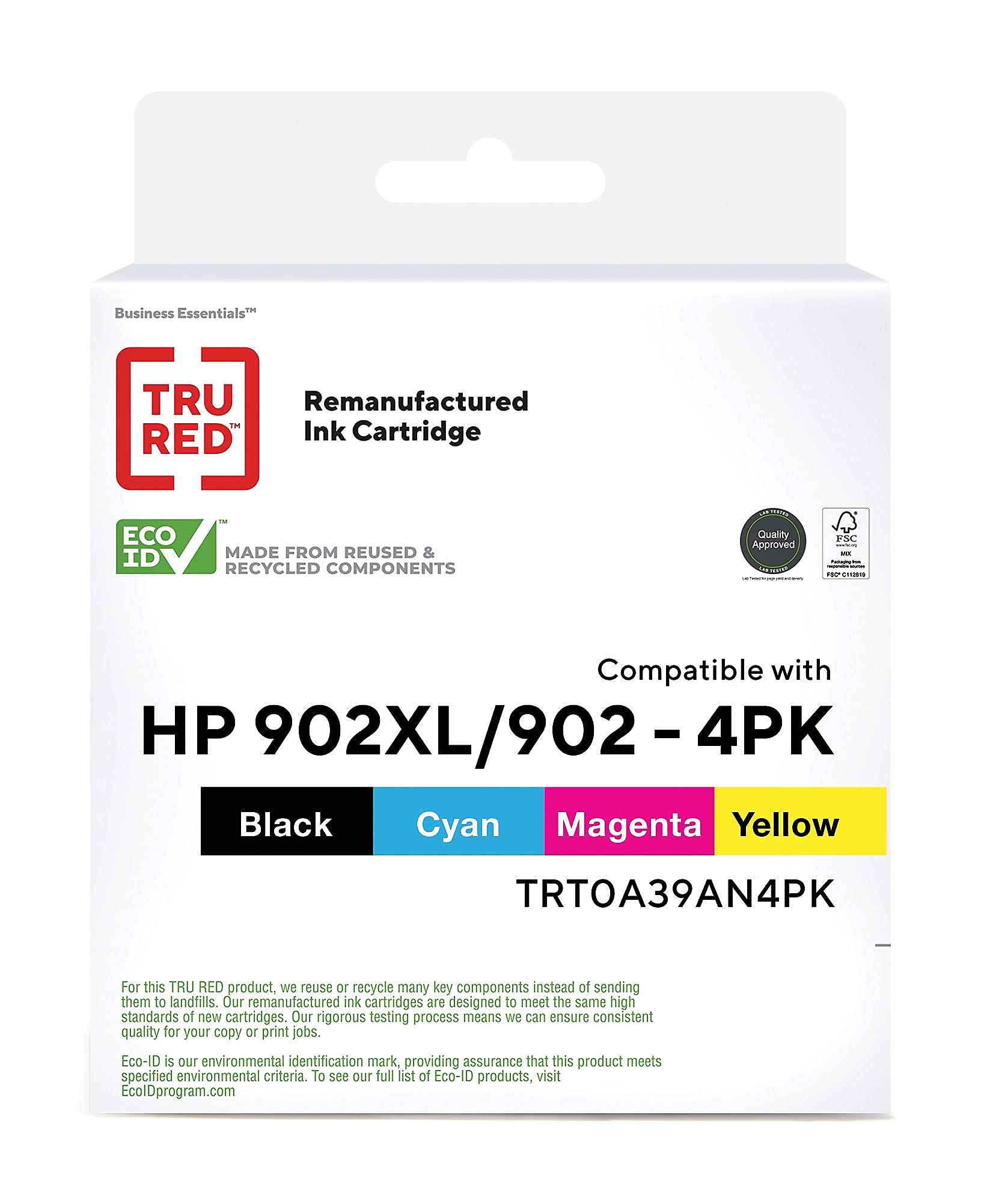 TRU RED Remanufactered Ink Cartridges Replacement for Hp 902Xl/902 (Black/Cyan/Magenta/Yellow, 4-Pack)
