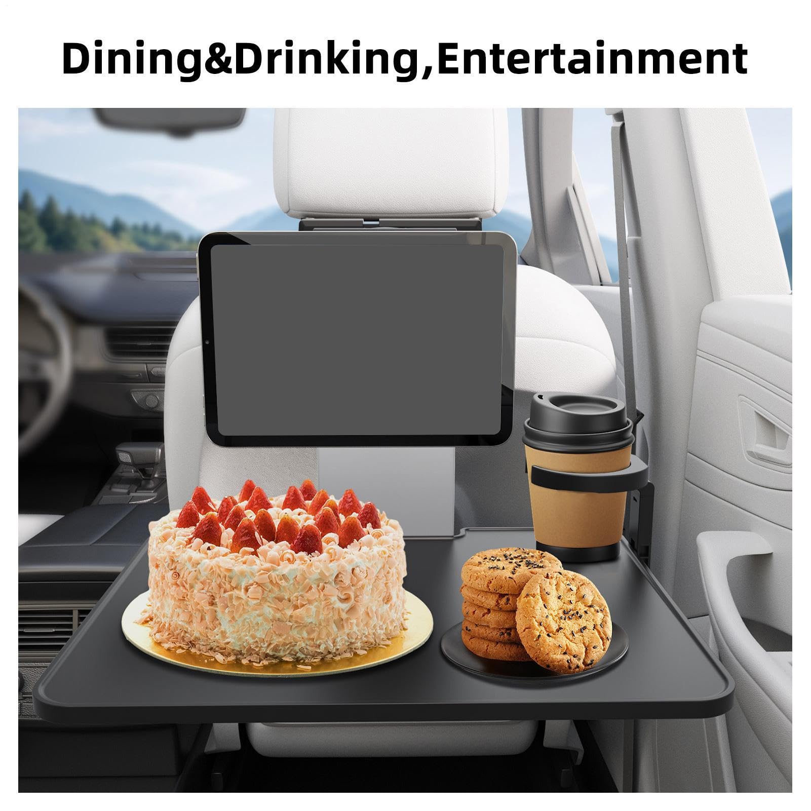 Autolaptop Schreibtisch Rutschfeste Aufbewahrung Für Essen Auf Dem Rücksitz | Reise Essen Tablett Für Den Rücksitz Im Auto Für Auto Limousine Pickup Und Lkw