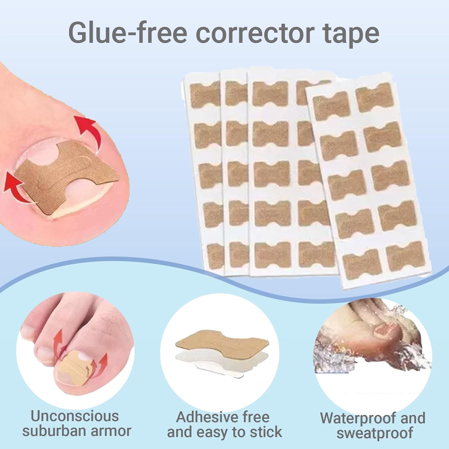 Ingrown Toenail Corrector Set with Treatment Tools & Correction Strips, Professional Pedicure Tools for Feet – Painless Ingrown Toenail Treatment and Home Care Solution for Men and Women (1set)