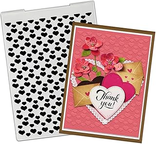 Hearts Plastic Embossing Folders for Valentine's Day Card Making, Small Hearts Pattern Background Folders Template Photo Album Card Paper Handmade Scrapbooking Valentine's Day DIY Craft Decoration - Buy now