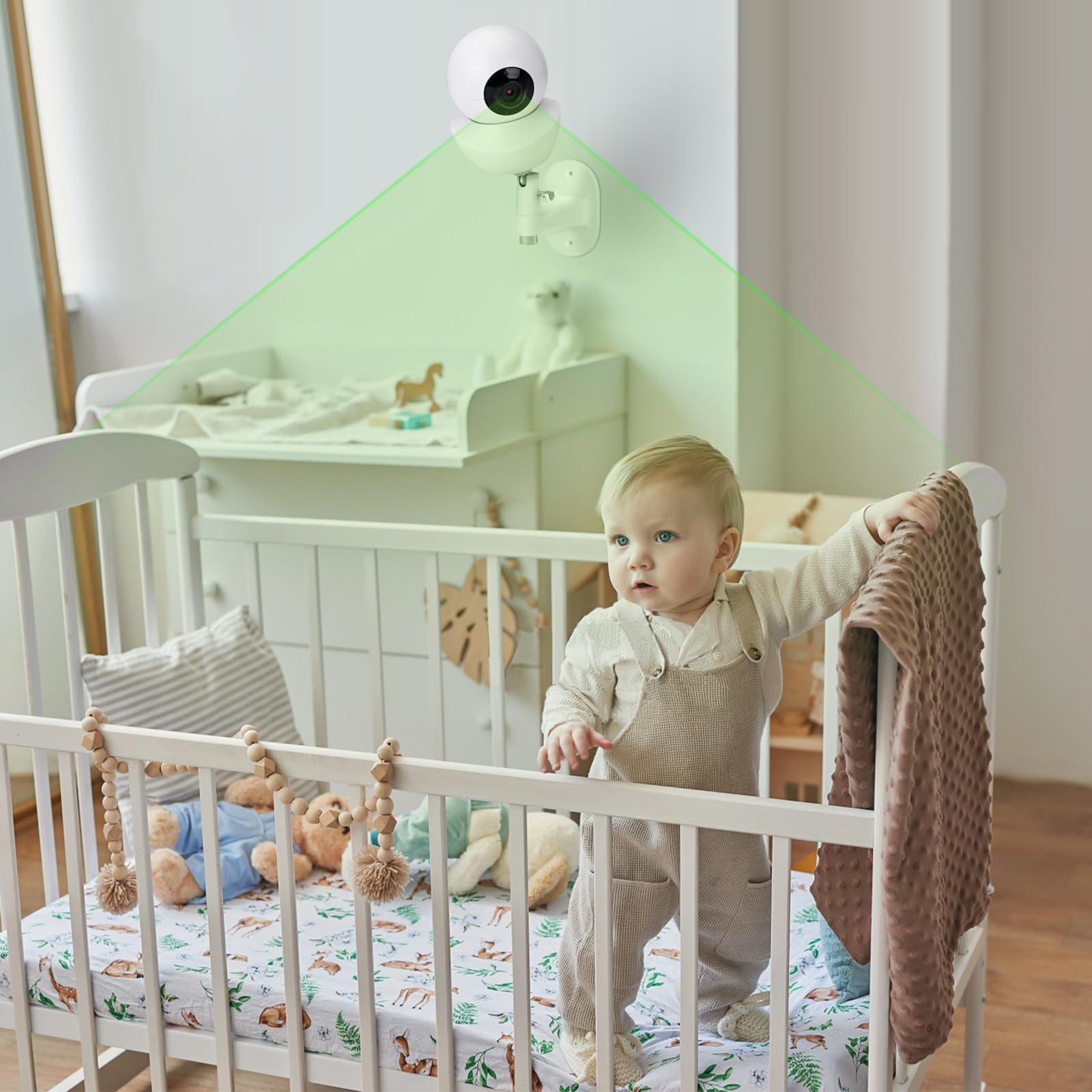 Uchwyt ścienny do kamery dla niemowląt, kompatybilny z kamerą wideo Babysense V43/HDS2/V24R, regulowany uchwyt na kamerę dla niemowląt, idealny kąt widzenia i łatwa instalacja bez wiercenia