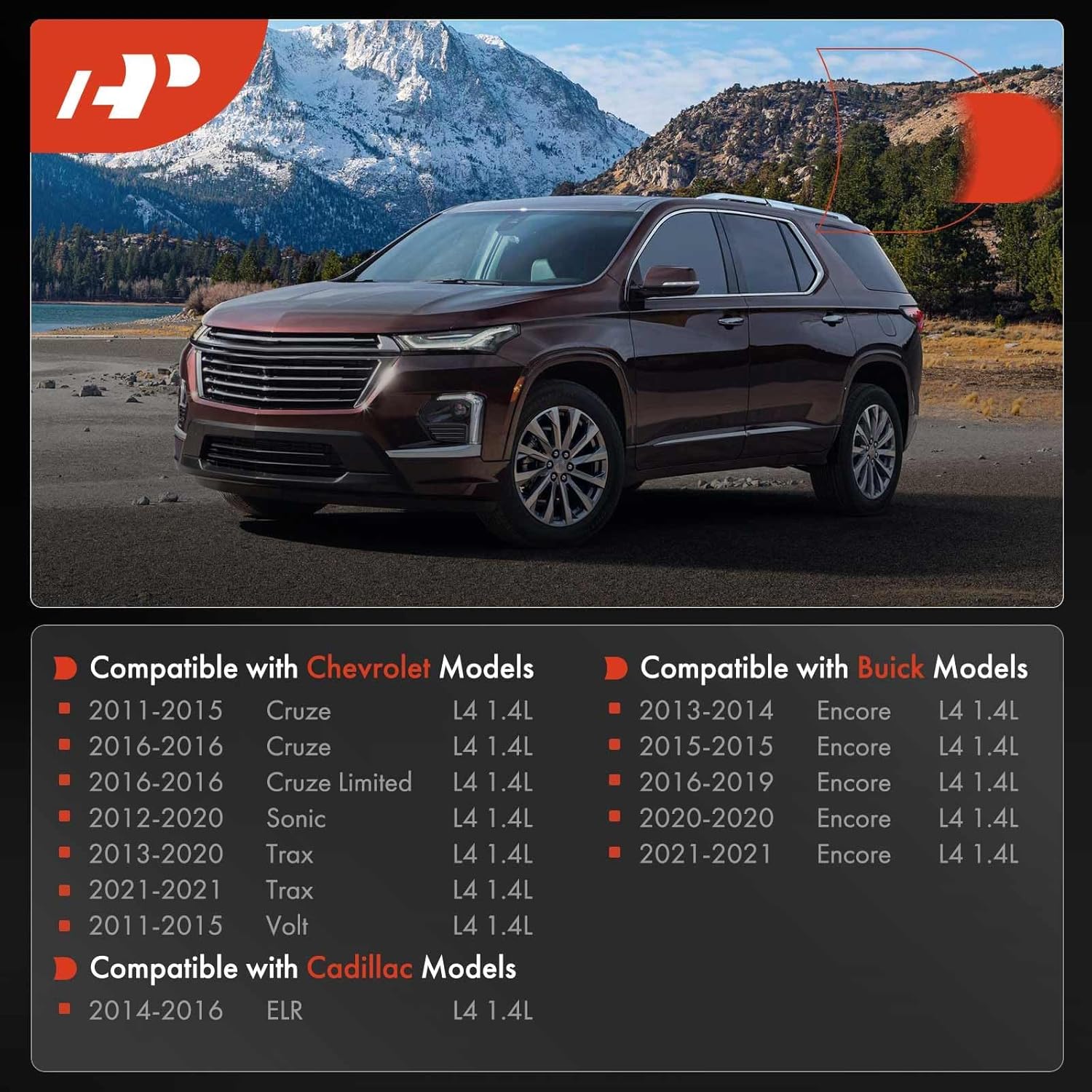 A-Premium Upgraded Aluminum Engine Valve Cover with Gasket, Bolts and Oil Filler Cap Compatible with Chevrolet Cruze 2011-2016, Sonic 2012-2020, Trax, Volt, Cruze Limited & Buick Encore & Cadillac ELR