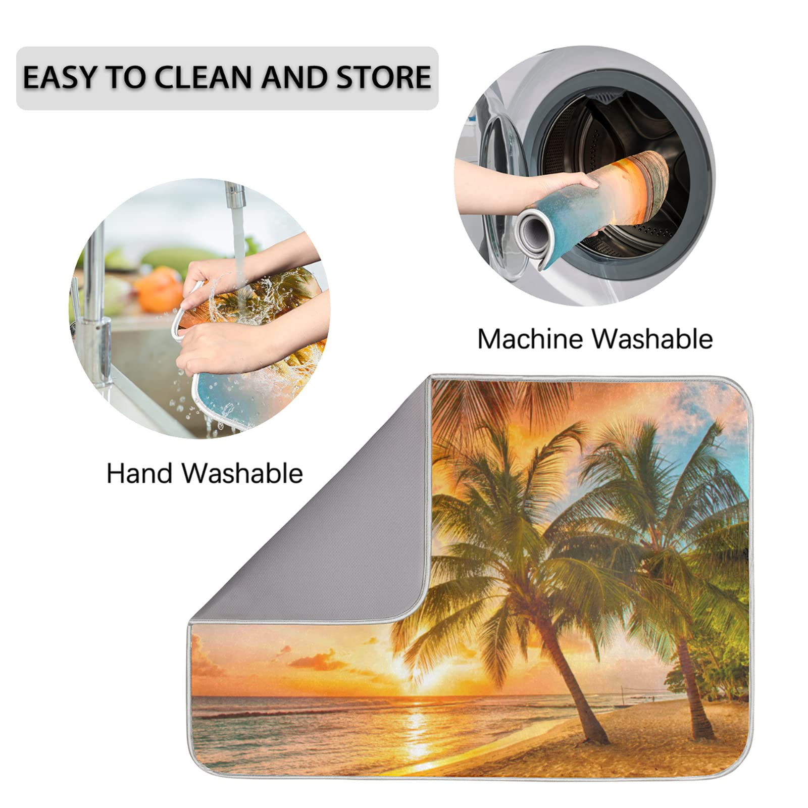 Tapis De Séchage à Vaisselle En Microfibre Absorbant Pour Cuisine, Bleu Sarcelle, 61 X 45,7 Cm