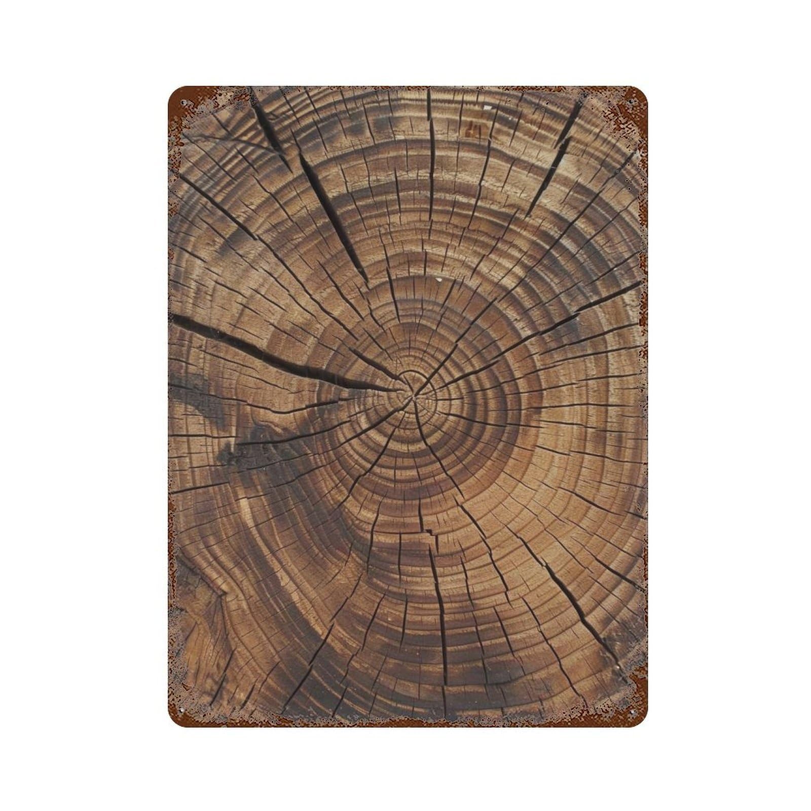 Wihyrtui Style Organic Curved Log Cross Section Pattern 03 Wall Retro Iron Metal Tin Sign Vintage Art Poster Modern Home Cofffee Club Art Bar Shop Decor 40X30cm